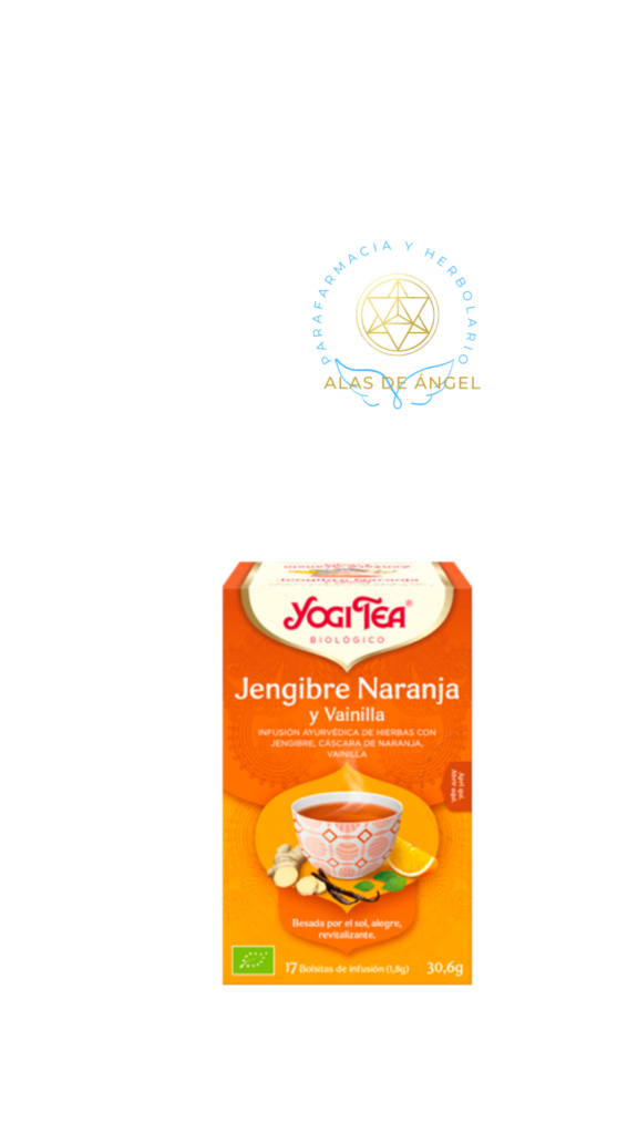 YOGI TEA Jengibre Naranja y Vainilla (17 filtros) La infusión para quiénes aman el verano. Besada por el sol, alegre, revitalizante.