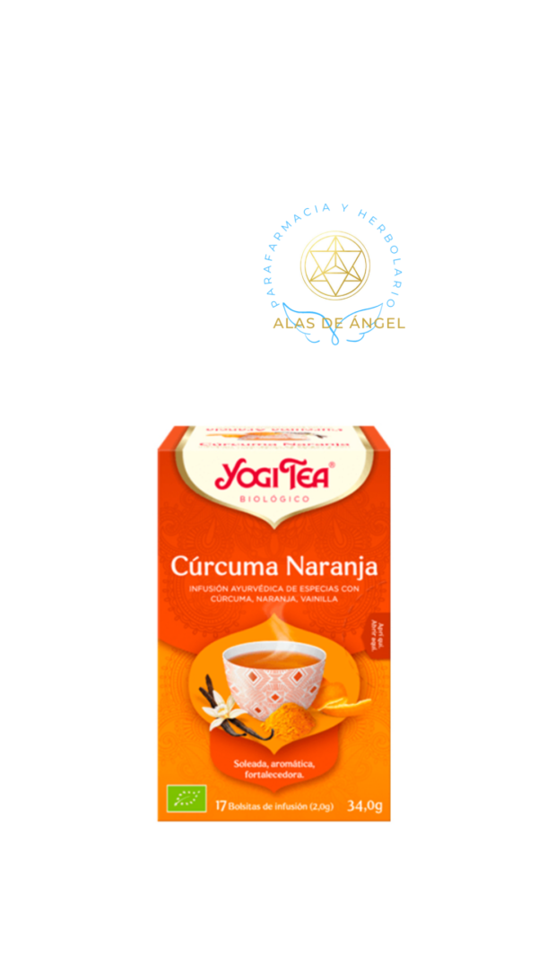 YOGI TEA Cúrcuma naranja Bio (17 filtros) yogi tea Indicada para todas aquellas personas que deseen tomar una agradable infusión soleada, aromática y fortalecedora, en la que se funden dos mundos: la potencia de la cúrcuma y el sabor suave y afrutado de la naranja y cualquier persona que quiera consumir infusiones de la máxima calidad con certificación ecológica.