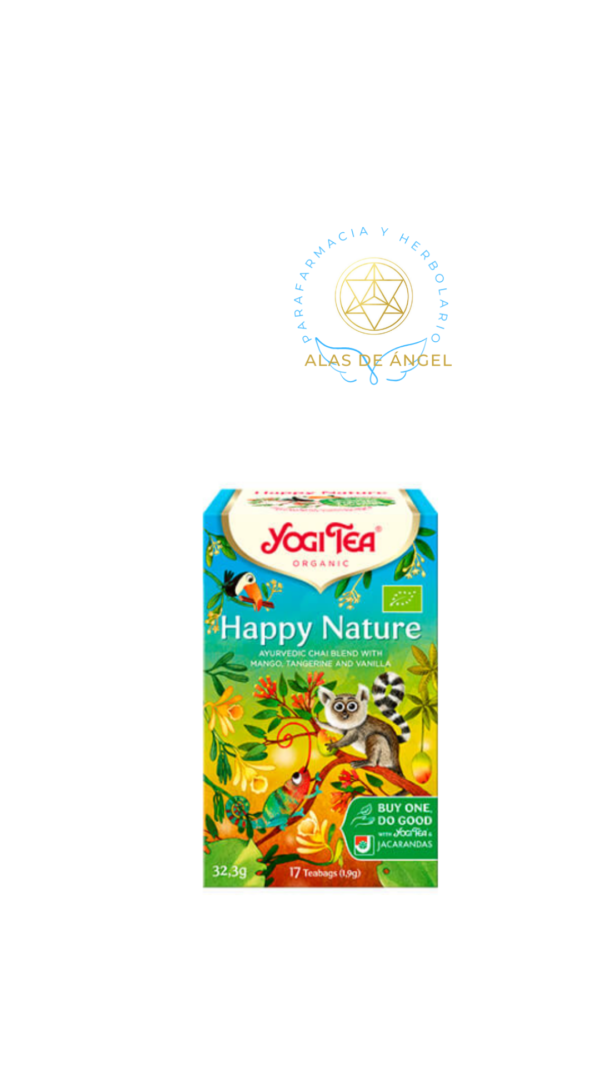 yogi TEA HAPPY NATURE Disfruta de la Infusión Happy Nature de Yogi Tea, una mezcla de 17 hierbas naturales con un sabor único y refrescante. ¡Dale un toque de sabor a tu día!