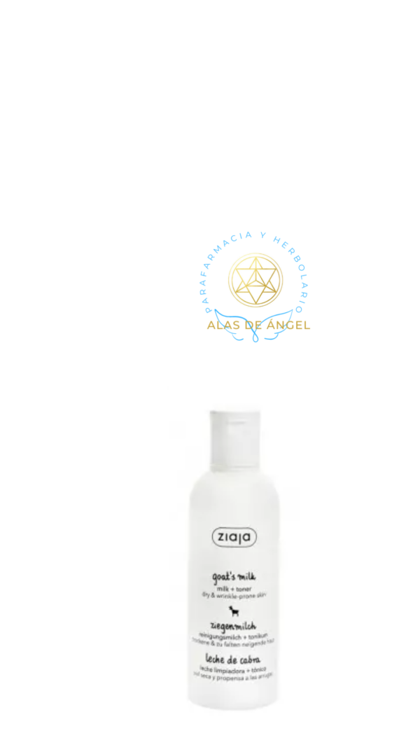 ZIAJA LECHE DE CABRA Leche limpiadora y tónico 200ML Leche limpiadora y tónico facial de leche de cabra para pieles secas y propensas a las arrugas. Elimina el maquillaje y limpia la piel.