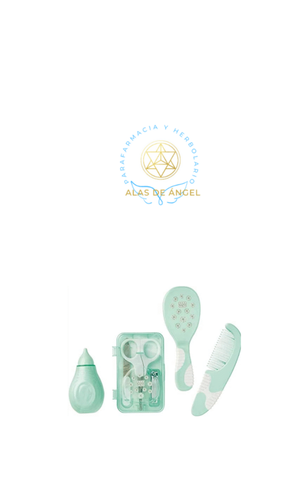 Saro Estuche De Aseo Bebe 6 piezas verde con florecillas
